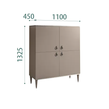 Пенал 4 двери Римини (Мокка/Серебро) РМП-3