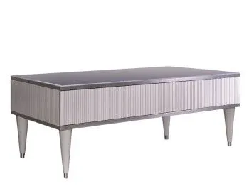 Журнальный столик с ящиком Римини СОЛО (Белый/Серебро) РМСТ-2(s)