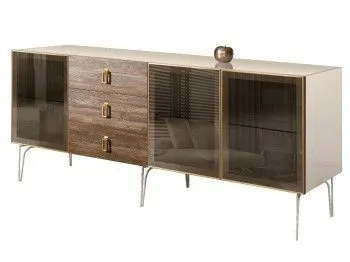 Комод 2.1м Bogemia Wood Fa (Слоновая кость) (Lakobel/Золото) БМКМ-5(Wo)[5]