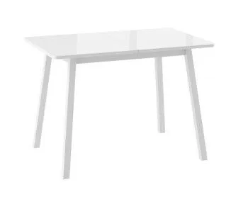 Стол Бриз (R) 110 раздвижной со стеклом (140)х70, Белый/Белый