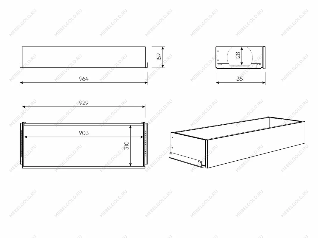 Ящик выдвижной к шкафу МАКС, 93х36х16 см, дуб сонома | изображение 9