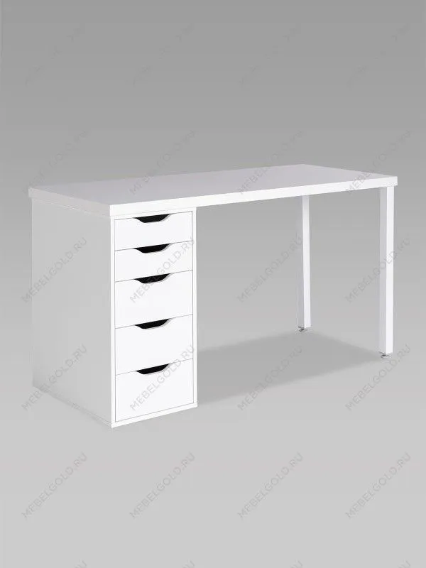Стол письменный Ингар, 5 ящиков, 140х75х55 см, белый | изображение 12