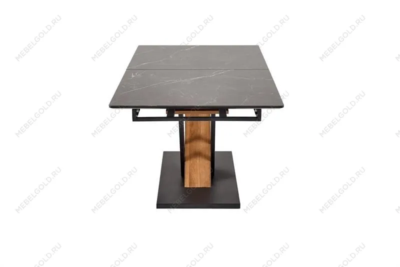 Стол обеденный Halmar VOLANT 160 (черный мрамор/дуб золотой) | изображение 3