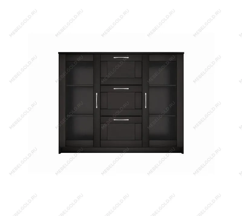 БРИМНЭС / СИРИУС тумба ИКЕА / IKEA 2 двери со стеклом и 3 ящика 117х95 Дуб Венге | изображение 1