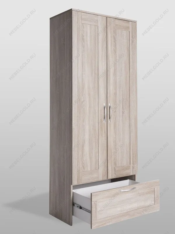 Шкаф Сириус узкий, с выдвижной вешалкой, 2 двери и 1 ящик, 78х41х190 см, дуб сонома | изображение 12