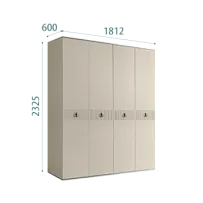 Шкаф 4-х дверный Римини СОЛО (Ваниль/Серебро) РМШ2/4(s)