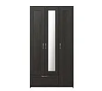 БРИМНЭС / СИРИУС Шкаф трёхдверный ИКЕА / IKEA с одним выдвижным ящиком и зеркалом, Дуб Венге | изображение 1