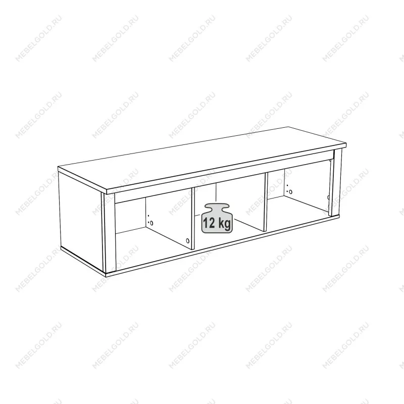 Полка навесная Сага, 3 секции, темно-бирюзовая/ясень | изображение 8