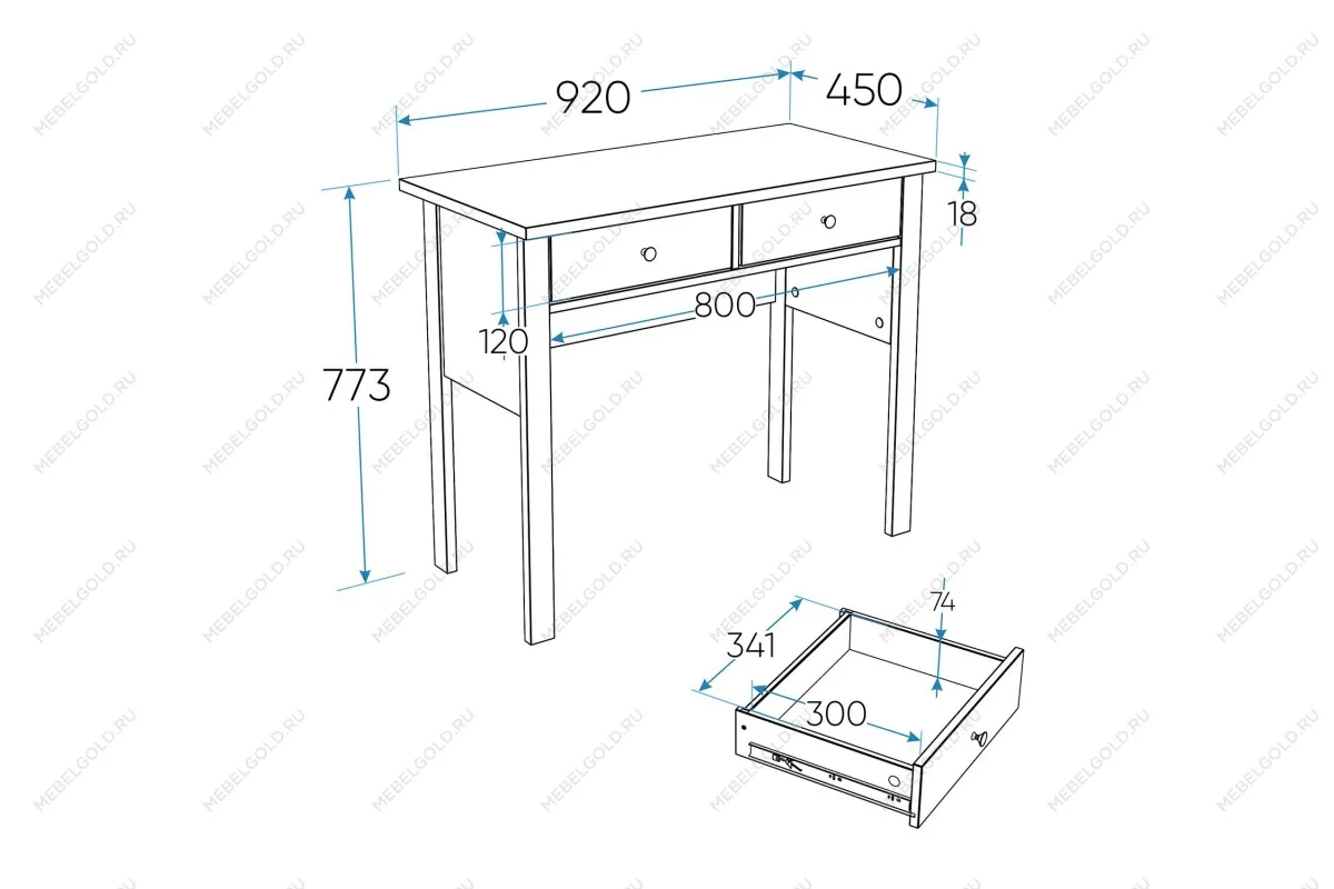 Стол туалетный Сага, 92х45, кашемир/ясень | изображение 2