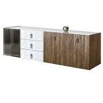 Комод 2.1м Bogemia Woodline Fly Wood Fa (Белый) (Lakobel/Хром) БМКМ-5[4]