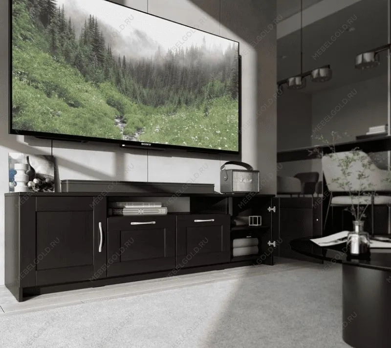 БРИМНЭС / СИРИУС тумба ИКЕА / IKEA 2 двери и 2 ящика 156х47 Дуб Венге | изображение 4