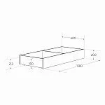 Ящик выкатной для кроватей СИРИУС, 138х60х20 см, дуб сонома | изображение 3