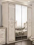 Шкаф Патрисия 4-дверный (2+2) с зеркалом крем корень глянец | изображение 2