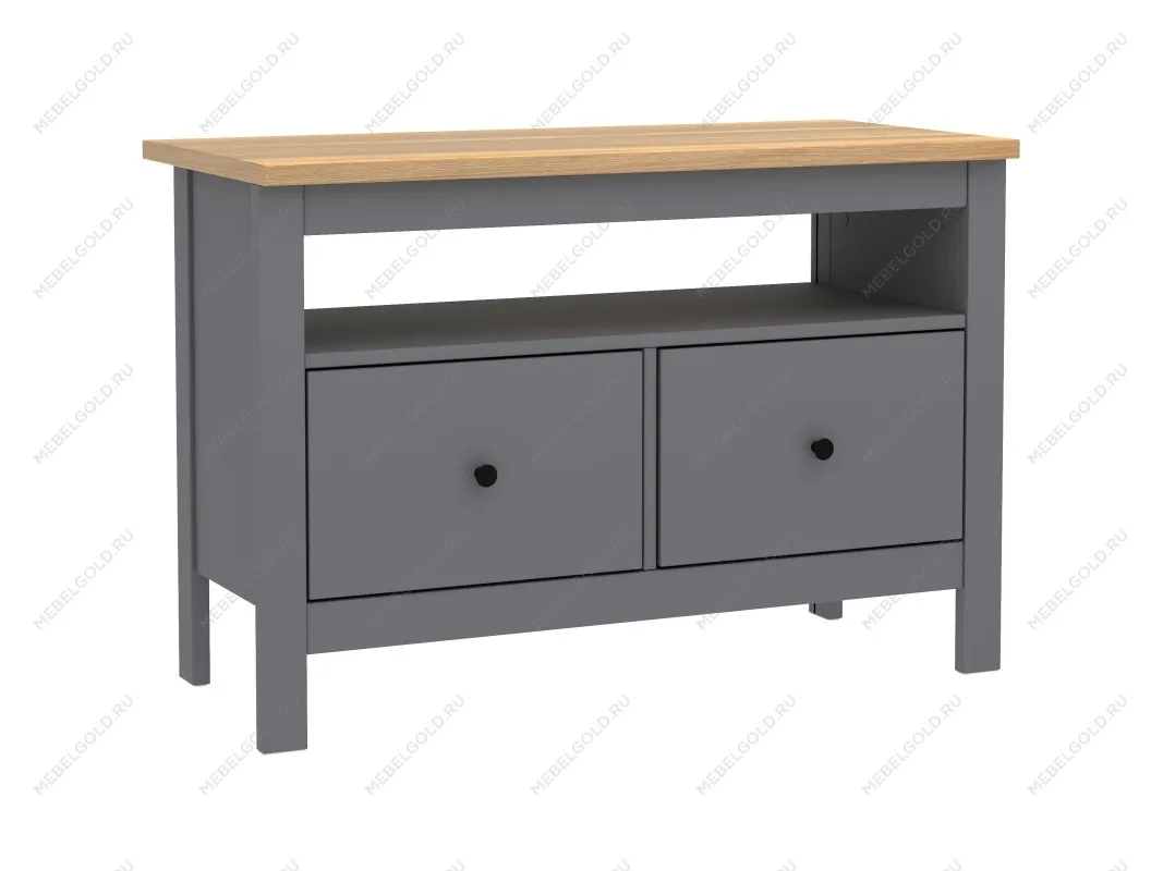 Тумба Сага, 2 ящика, 91х42х63 см, серая/ясень | изображение 13