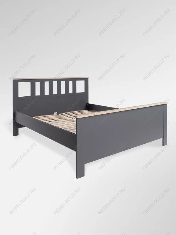 Кровать двуспальная Сага, 160х200 см, серая/ясень | изображение 9