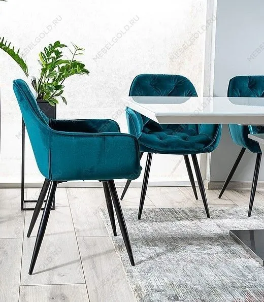 Стул кухонный Signal CHERRY VELVET (бирюзовый/черный) | изображение 4