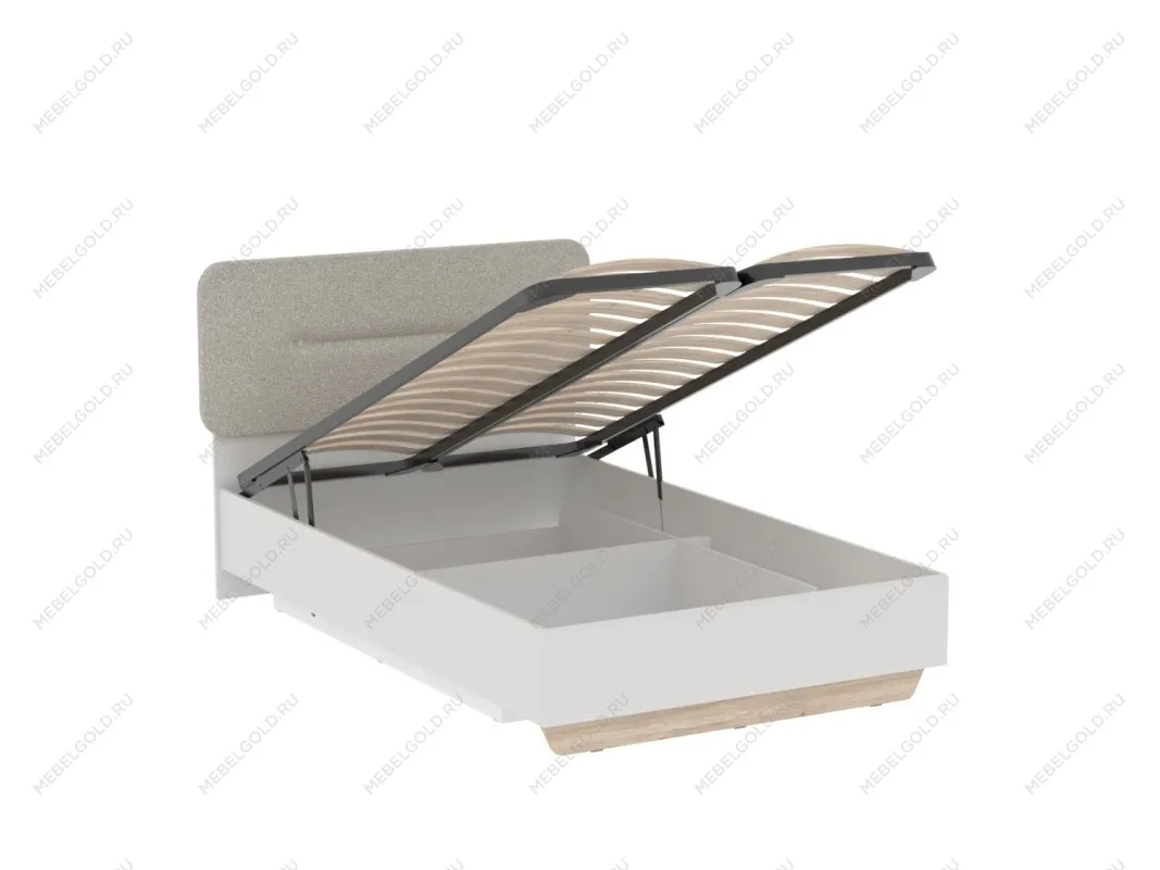 Кровать 1200 с темной мягкой вставкой NEW и подъемным механизмом, Аврора Дуб Мария/Кашемир