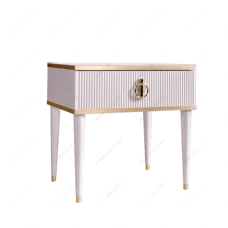 Тумба прикроватная Римини СОЛО (Белый/Золото) РМТП-1(s)