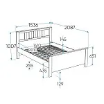 Центральный склад - Кровать двуспальная Сага, 140х200 см, темно-бирюзовая | изображение 10