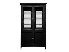 Витрина 2 дверная с зеркалом Manhattan (Черный)