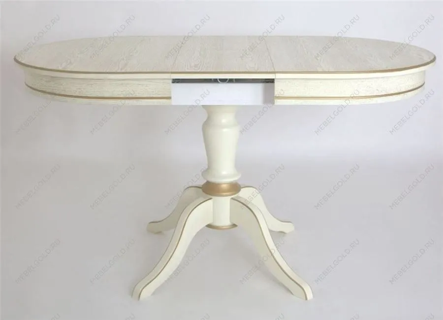 Стол Капелла (Эмаль 11/Слоновая кость+ патина золото/шпон дуба) | изображение 1