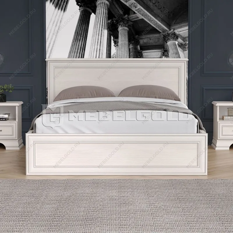 Кровать Тиффани 140 с подъемным механизмом вудлайн кремовый | изображение 1