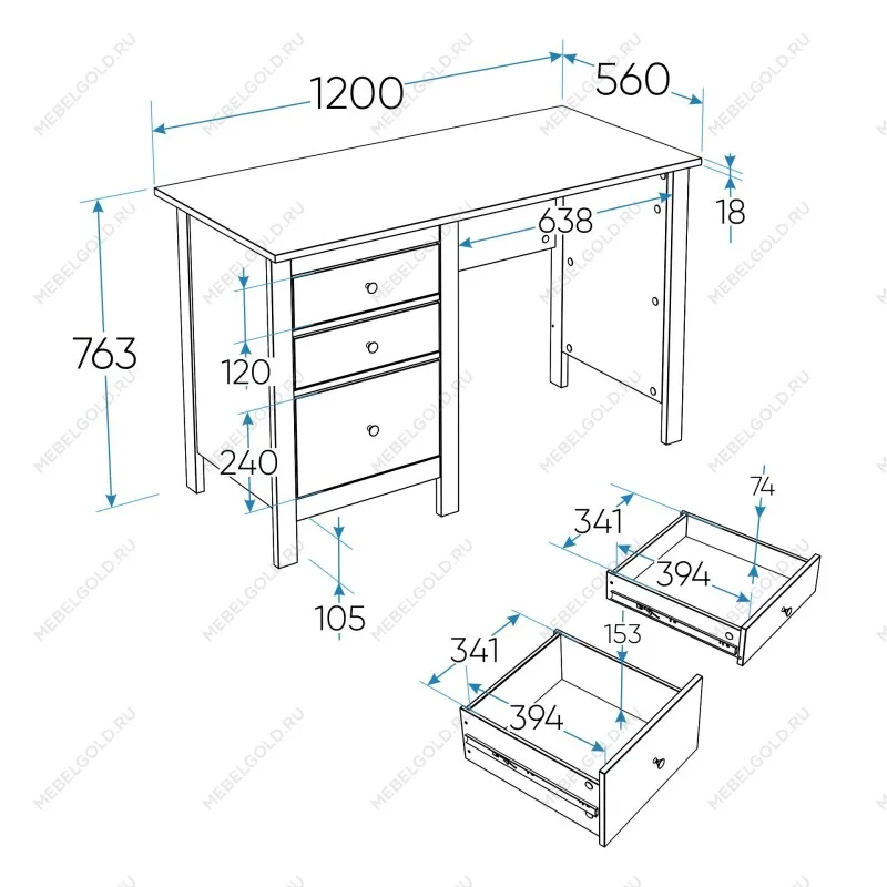 Стол письменный Сага, 120х56, белый | изображение 10