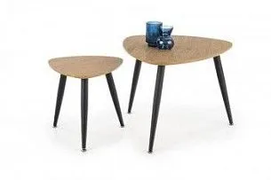 Комплект Halmar NICEA 2, 2 стола журнальных (дуб золотой/черный)