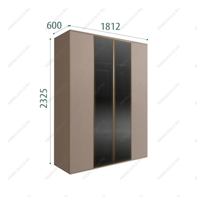 Шкаф 4-х дв. Bogemia Air (Мокка/Золото) БМШ2/4(2)
