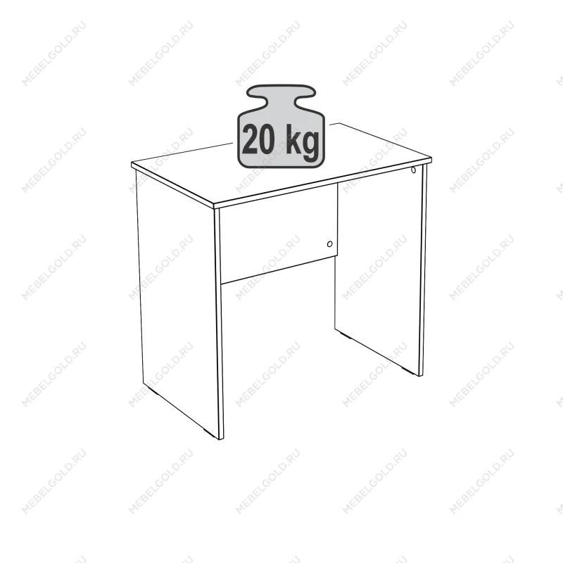 КАСТОР (KULLEN) стол письменный 80х50 серый | изображение 3