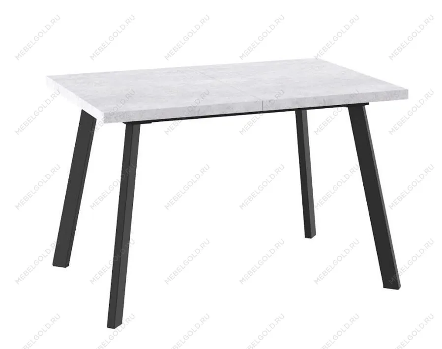 Стол БОРГ-120(160)х80 раздвижной, Серый сланец/Черный