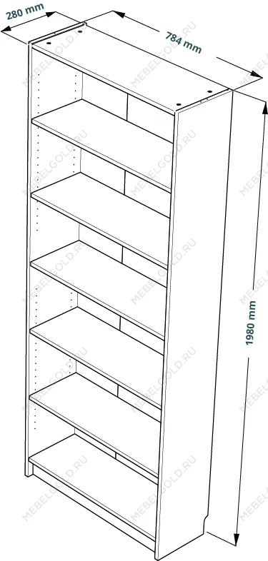 МАЛЬМ / VARMA Стеллаж ИКЕА / IKEA 80, 80x200x28, шпон, черный | изображение 3