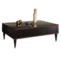 Журнальный столик с ящиком Римини СОЛО (Орех империя/Золото) РМСТ-2(s)