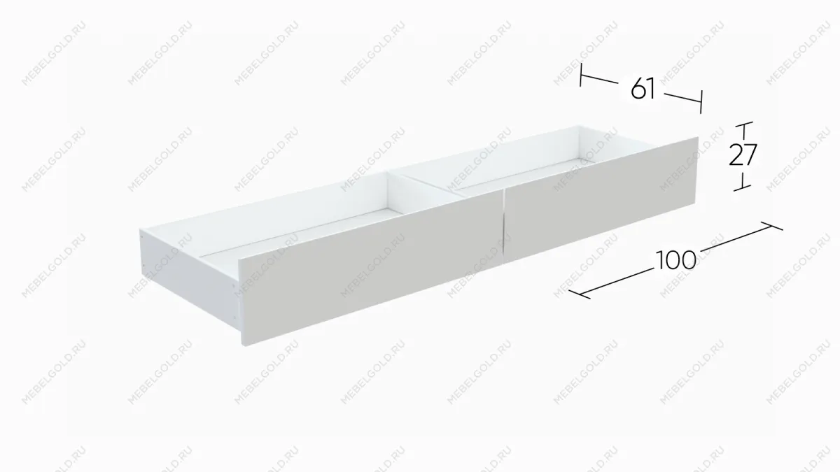 МАЛЬМ / VARMA Сэнгбокс комплект 2-ух выкатных ящиков 100х61х26,5, белый | изображение 2