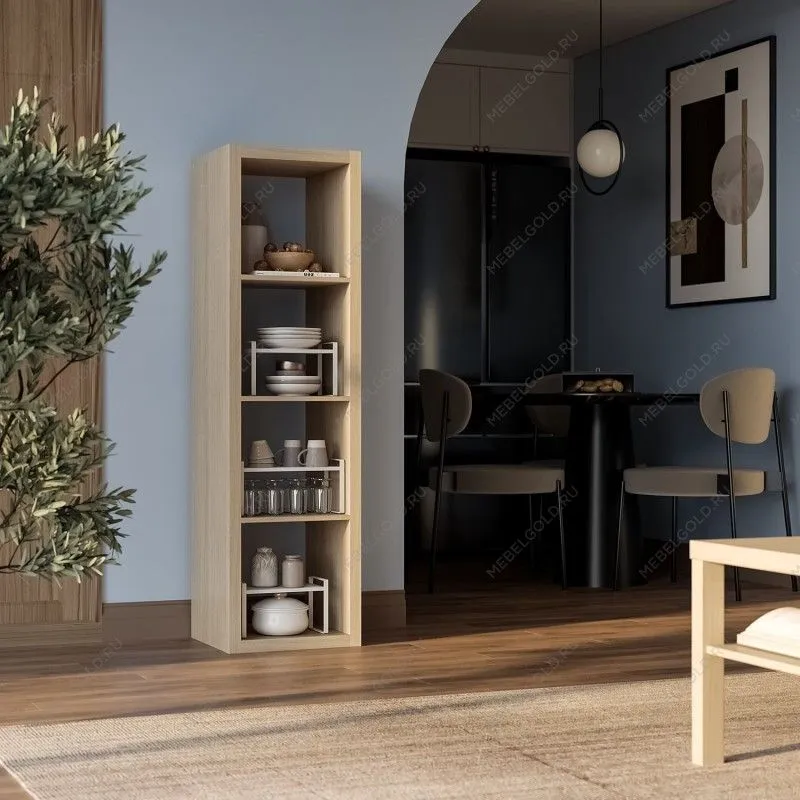 Стеллаж Фора, 4 полки, 147x42х38 см, дуб беленый | изображение 3
