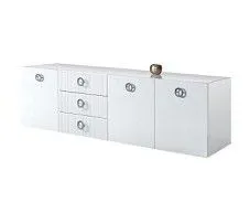 Комод 2.1м Bogemia Fly Fillini (Белый) (Lakobel/Хром) БМКМ-5