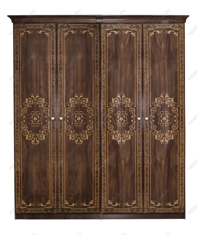 Шкаф Патрисия 4-дверный (2+2) без зеркал караваджо глянец