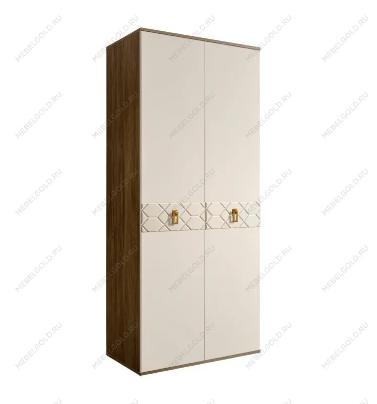 Шкаф 2-х дверный Bogemia Woodline Fa (Слоновая кость/Золото) БМШ2/2