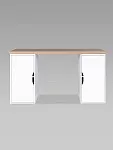 Стол письменный Ингар, с двумя дверцами, 140x75x55, белый, столешница дуб беленый | изображение 5