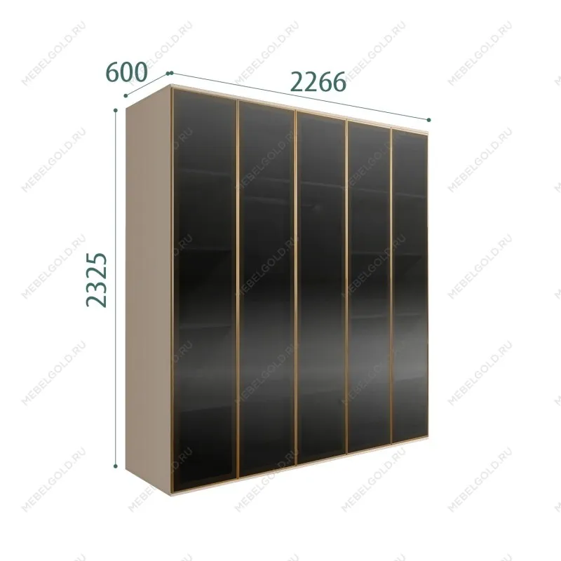 Шкаф 5-ти дв. Bogemia Air (Ваниль/Золото) БМШ2/5(5)