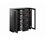 БРИМНЭС / СИРИУС тумба ИКЕА / IKEA 2 двери со стеклом и 4 ящика 117х123 Дуб Венге | изображение 2