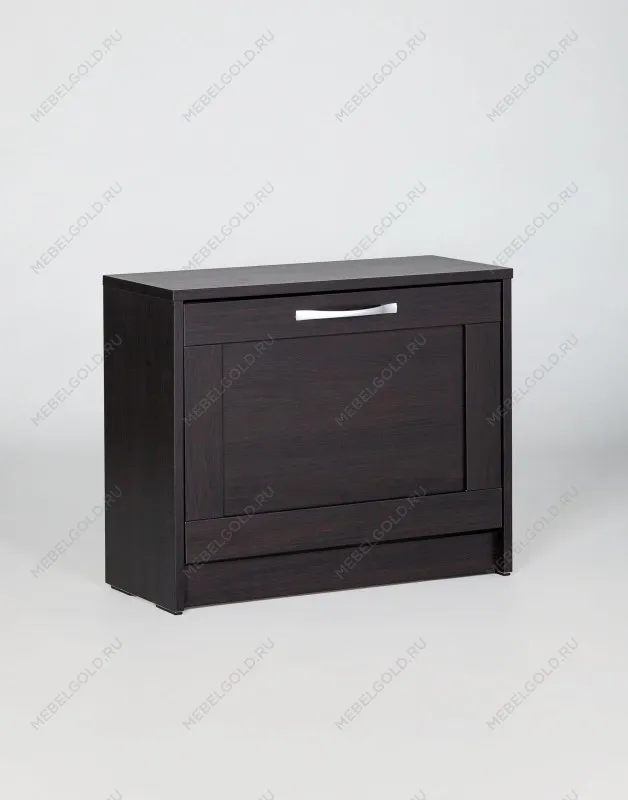 Обувница Сириус с 1 откидным ящиком, 60 х 25 х 49 см, черно-коричневая, ЛДСП, дуб венге | изображение 8