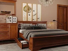 Кровать Кентаки LOZ/180+выкатные тумбы каштан