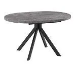 Стол круглый раздвижной TRIO-100 (ДЫМЧАТАЯ КЕРАМИКА/ЧЕРНЫЙ) | изображение 1