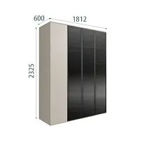 Шкаф 4-х дв. Bogemia Air (Шелк/Черный) БМШ2/4(3)