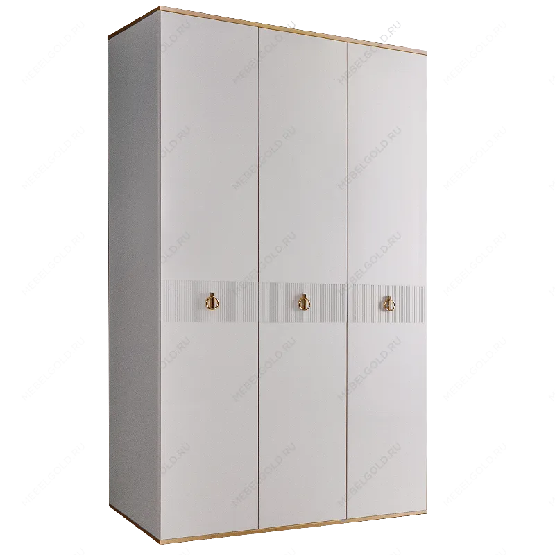 Шкаф 3-х дверный Римини СОЛО (Белый/Золото) РМШ2/3(s)