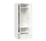 БРИМНЭС / СИРИУС Шкаф двухдверный ИКЕА / IKEA белый с одним выдвижным ящикам и двумя зеркалами | изображение 2