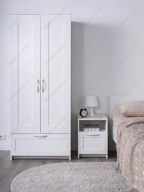 Шкаф Сириус, 2 двери и 1 ящик, 78х50х190 см, белый | изображение 4