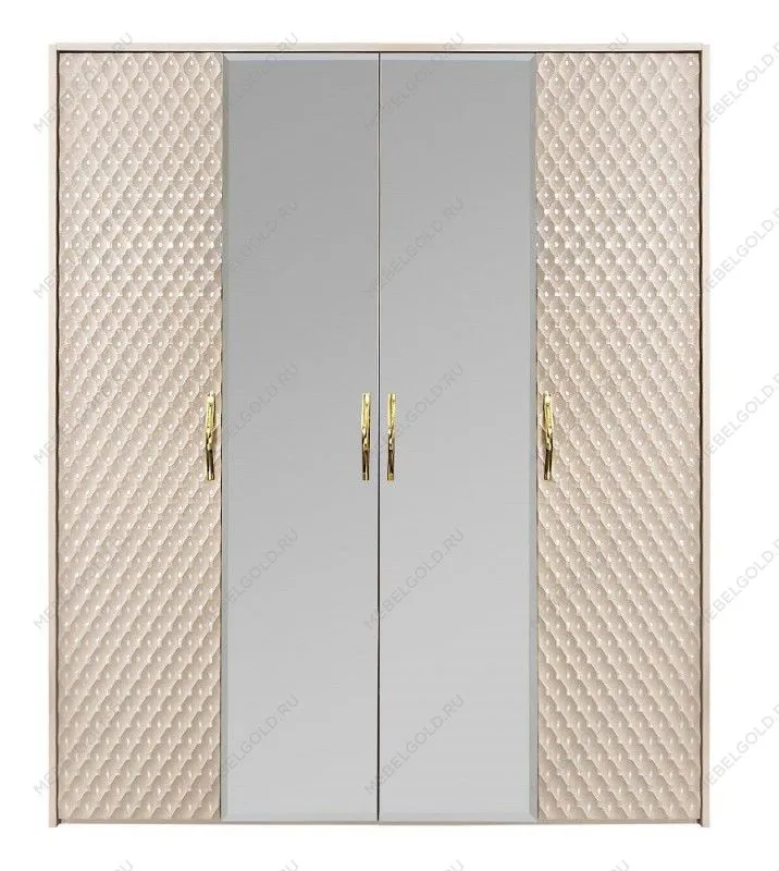 Шкаф Лара 4-дверный бежевый глянец | изображение 1