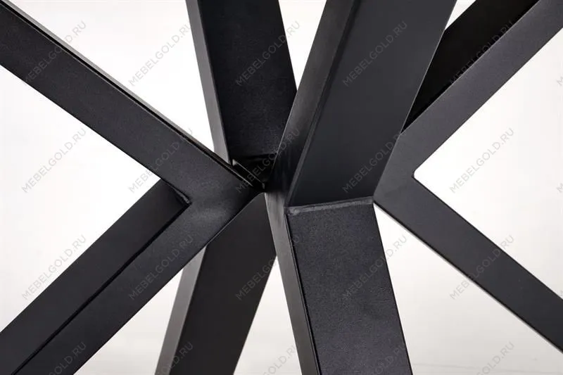 Стол обеденный Halmar PLATAN 140 (белый мрамор/черный) | изображение 6